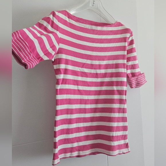 🇨🇦 Seg'ments M 100% Cottob Striped T-Shirt Nautical Top Medium Canadian Made - Picture 2 of 6